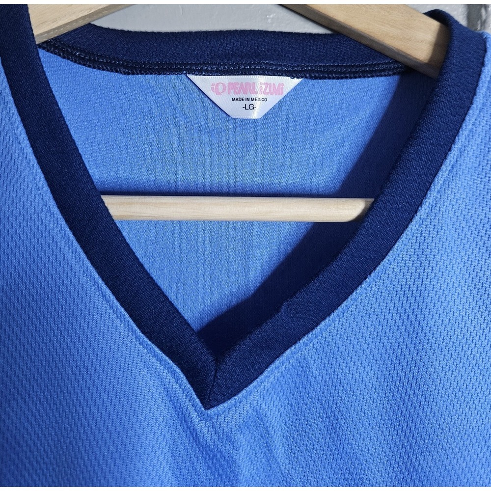 Vintage Pearl Izumi Women's Active Shirt Size L Blue Contrast Trim - Picture 3 of 7
